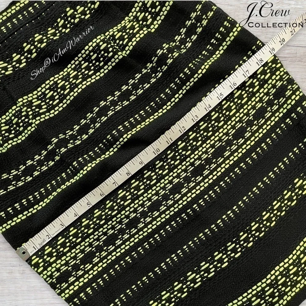 J.Crew Collection neon embroidered textured black pencil skirt *shop@iamwarrior